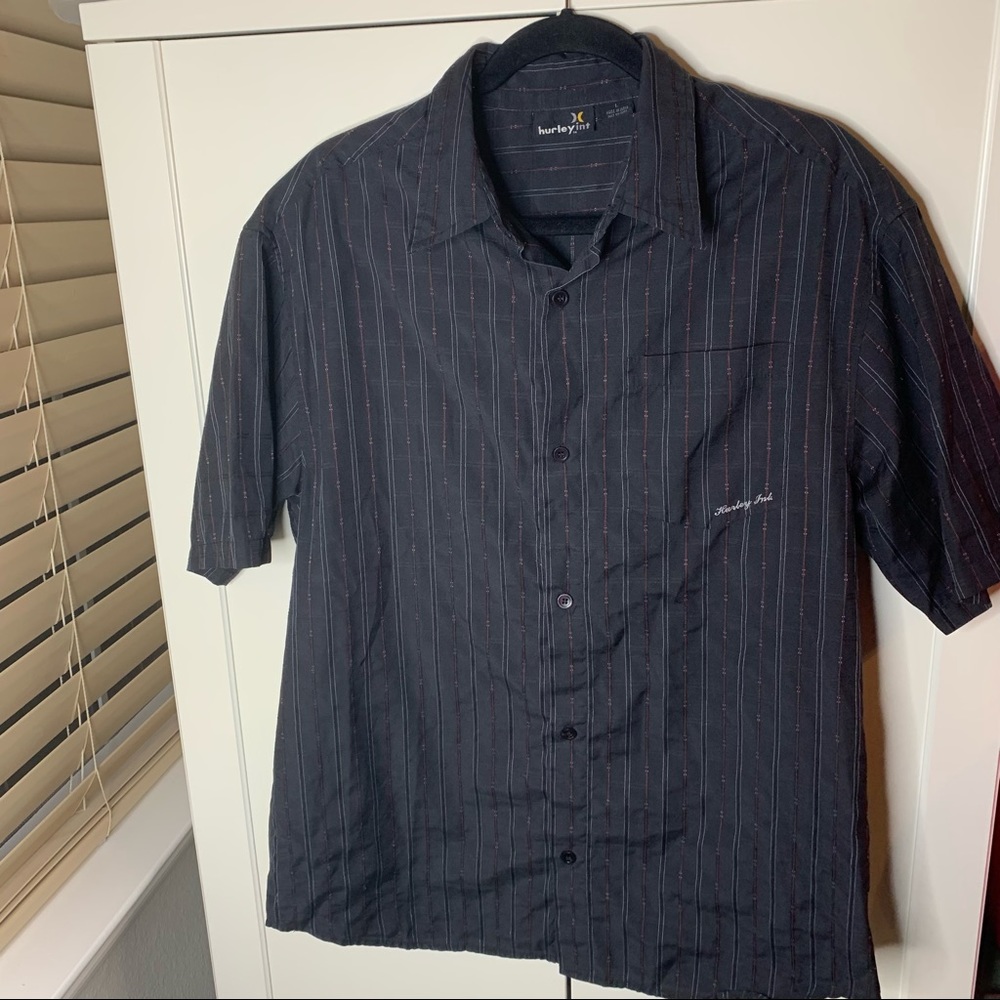 Men’s Hurley Pin Stripe Button Down Camp Shirt